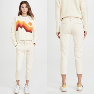NWT MOTHER The Shaker Prep Fray Crop Jeans Size 31 MOTHR21072 Act Natural Cream